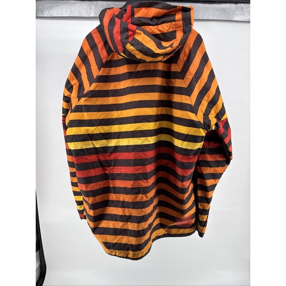 Burton Size XL Dryride Snowboard Zip Up Shell Jacket Oranges Yellow Black Hood - Picture 8 of 11